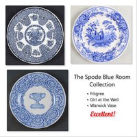 Three Spode Blue Room Collection Filigran Girl At The Well Warwick Vase Luncheon Teller Schiff Frei von 200WashingtonStreet