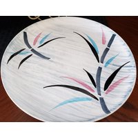 Zwei 50Er Jahre Vintage Stetson China Duncan Hines Pattern Speiseteller Türkis Schwarz Zwei 50Er Jahre Vintage Stetson China Duncan Hines Pattern Speiseteller Türkis Schwarz von 200WashingtonStreet