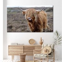 Highland Kuh Leinwand Gemälde, Rinder Wandkunst, Cattle Malerei, Pelztiere Kraft Der Natur, Rinderdruck, Bison von 2021ArtDesign