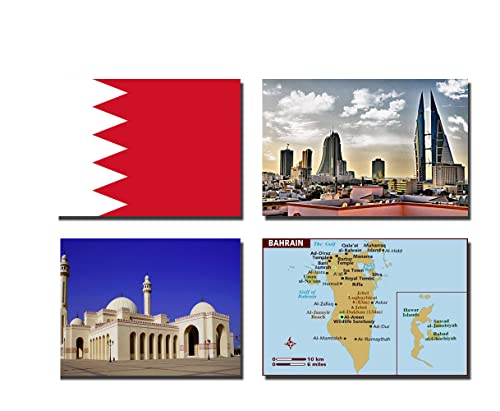 4 Stück Bahrain Kühlschrankmagnete - Bahrain Flagge Bahrain Karte Bahrain Anziehungskraft von 2022