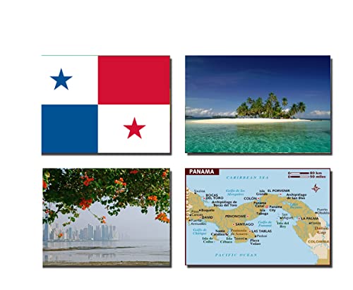 4 Stück Panama Kühlschrankmagnete - Panama Flagge Panama Karte Panama Attraktionen von 2022