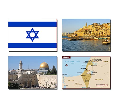 Kühlschrankmagnete, Israel-Flagge, Israel-Flagge, 4 Stück von 2022