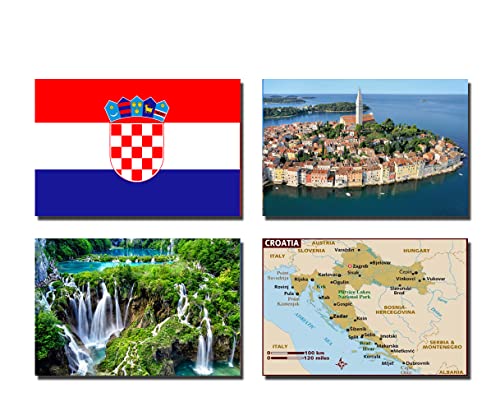 Kühlschrankmagnete, Kroatien-Flagge, Kroatien-Flagge, Kroatien, 4 Stück von 2022