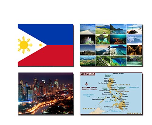 Kühlschrankmagnete, Philippinen-Flagge, Philipinen-Flagge, 4 Stück von 2022