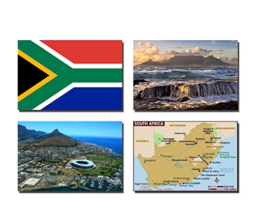 Kühlschrankmagnete, Südafrika, Südafrika-Flagge, Südafrika, 4 Stück von 2022