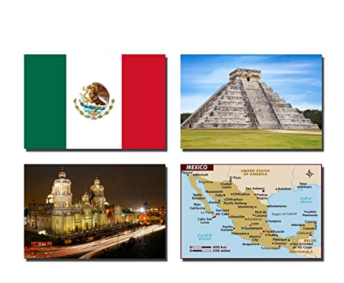 Mexiko-Kühlschrankmagnete, Mexiko-Flagge, 4 Stück von 2022