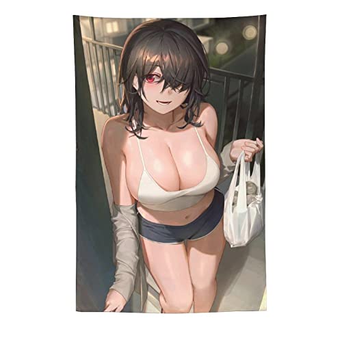 208 Wandtuch Langlebig Wandteppich Neuheit Bettwäsche Für Hausdeko Apartment Party Frau, Mädchen, Japan, Anime, Asiatisch, Schön, Sexy, Hosenträger, Kleidung, Freundin 130x150cm von 208