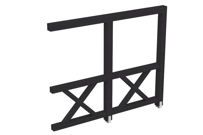 Skan Holz Andreaskreuz-Seitenwand für Terrassenüberdachung 300 cm, anthrazit von Skan Holz