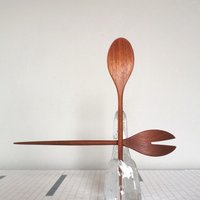 Vintage Salatbesteck, Teak, Mid-Century, Design, 60Er, Kitchenalia Vintage Salatbesteck, Teak, Mid-Century, Design, 60Er, Kitchenalia von 20thCenturyHH