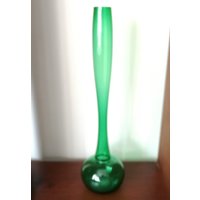 Große Grüne Retro Mid Century Modern Glasvase Glas Vase 60Er Oder 70Er Jahre in Perfektem Zustand von 20thCenturyStuff