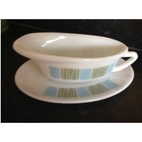 Vintage Jaj Pyrex Milchglas Sauciere Matchmaker-Muster von 20thCenturyStuff