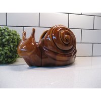 11 Zoll Vintage Garten Schnecke Keramik Pflanzer Vase Entzückendes Drolliges Kawaii Küche Holzlöffelhalter Waldnatur Urbanes Rustikales von 222nest