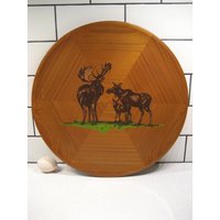 14 "Vintage Western Red Cedar Holztablett Moose Familie Retro Gut Gefertigte Handgefertigte Schnittpunkt Design Surrey British Columbia Stadtland von 222nest
