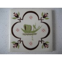 4, 5 "Vintage Venedig Italien Untersetzer Pflanze Handbemalt Grün Rosa Braun Wunderliche Volkskunst Boho Küche Geschenk von 222nest
