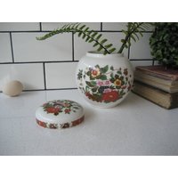 5, 5 "Vintage Sadler Ingwerglas Mit Deckel Rotund Retro Fass Baumwollpuff Aufbewahrung England Mod Helle Florale Chinoiserie Vielseitige von 222nest