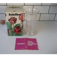 8 "Vintage Boda Blom Vase Original Box Pamphlet Frosch Made in Sweden Signe Persson Melin Retro Mod Scandi Design Floristen Gartenpartygeschenk von 222nest