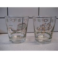 "Paar 3, 25 "Vintage Gläser Expo 67 Kanada's Centennial Retro Grafik Ontario Montreal Space Age Becher Atomic Era Hausbar Geschenk von 222nest