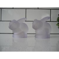 "Paar 3 "Weinlese-Kaninchen-Kristallkerzenhalter Palest Mauve Air Pflanzenhalter Zwillingshasen Frühling Cottontails Entzückende Kuchendeckel "Paar 3 "Weinlese-Kaninchen-Kristallkerzenhalter Palest Mauve Air Pflanzenhalter Zwillingshasen Frühling Cottontails Entzückende Kuchendeckel von 222nest