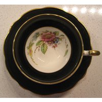 Vintage Eb Foley Teetasse Untertassen-Set Handgemalter Künstler Signierte Art-Deco-Ära Made in England Retro Botanicals Gold Vergoldung von 222nest