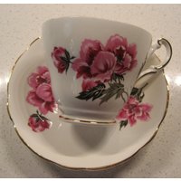 Vintage Regency Teetasse & Untertasse Set Blumen Floral England Midcentury Gold Vergoldung Garten Teeparty Retro Geschenk Neugierig Traum Tee Vintage Regency Teetasse & Untertasse Set Blumen Floral England Midcentury Gold Vergoldung Garten Teeparty Retro Geschenk Neugierig Traum Tee von 222nest