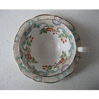 Vintage Royal Stafford Teetassen-Set Handbemaltes Zellstrukturmuster Staffordshire Potteries Circa 1929-40 Retro Wissenschaftsmuster Partygeschenk von 222nest