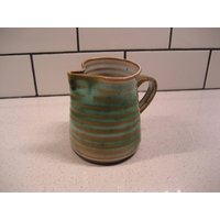 Vintage Studio Keramik Llangollen Wales Schöne Innen-Wellenförmige Linien Handgetöpfertes Glasiertes Eingeprägtes Basiszeichen Handgemachtes von 222nest