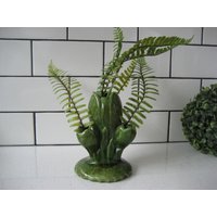 Vintage Übertopf Blumenvase 3D Waldflechte Tulpen Blumenbeet Smaragdgrün Seegras Grün Ooak Waldgeflecht Blumentopf von 222nest