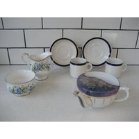 Wahl Vintage Blue China Paragon Fine Sahne & Zucker Paar Espressotassen Mit Untertassen Retro Blautöne Haus Geschenk von 222nest