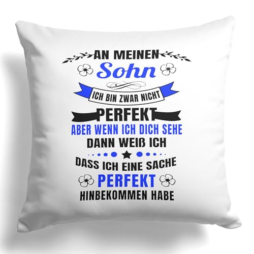 22Feels An meinen Sohn Kissen Geschenk von Mama und Papa zum 20. 18. Geburtstag Jungs Männer Eltern Dekoration Kinderzimmer Idee Weihnachten (Weiss, Quadratisch, 40x40cm) von 22Feels