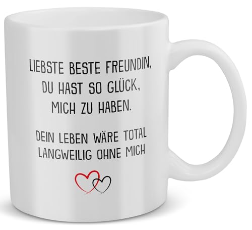 22Feels Beste Freundin Geschenk BFF Tasse zum Geburtstag Kaffeetasse für Frauen und Mädchen Freundinnen Spruch von 22Feels