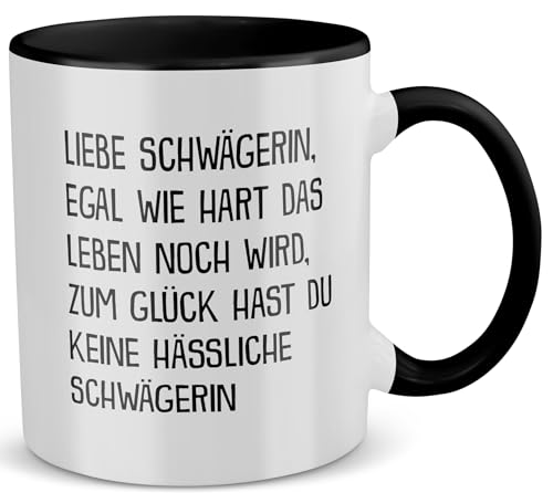 22Feels Beste Schwägerin Geschenk von Schwägerin Hochzeit Idee Frauen Tasse mit Spruch für Schwester des Bräutigams der Braut Ehefrau des Bruder (Zweifarbig Weiss-Schwarz) von 22Feels