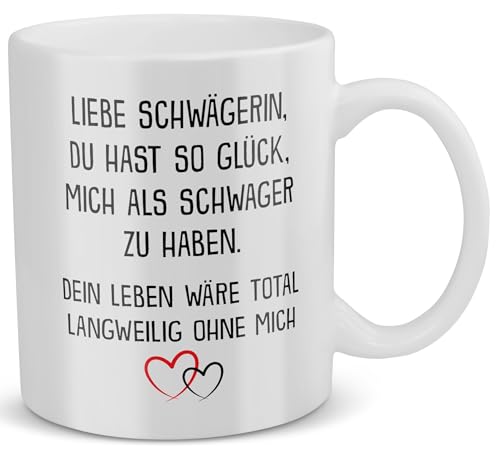 22Feels Beste Schwägerin Geschenk von Schwager Zur Hochzeit Tasse mit Spruch Schwester der Braut des Bräutigams oder Ehemann des Bruders, Kaffeetasse für Männer von 22Feels