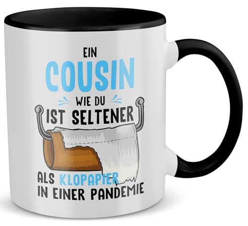 22Feels Bester Cousin Geschenk Tasse Geburtstag Weihnachten Mann Junge, Du Wirst, Bester, Ankündigung, Couseng (Zweifarbig Weiss-Schwarz) von 22Feels