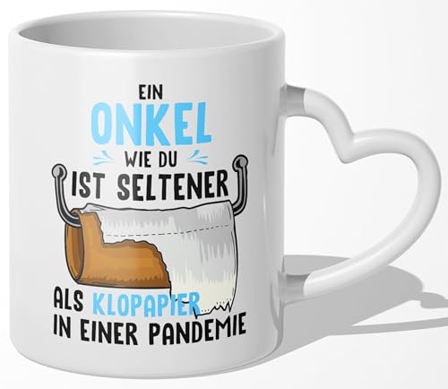 22Feels Bester Onkel Geschenk zum Geburtstag, Herrentag, Weihnachten, Kaffeetasse für Männer, von Nichte Neffe, Tasse Haferl (Herzhenkel Weiss) von 22Feels