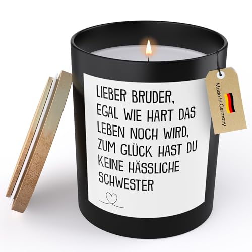 22Feels Bruder Geschenk von Schwester Spruchkerze "Egal Wie Hart" Sojawachs Kerze im Glas Männer Geschwister Geburtstag Weihnachten Handgemacht Spruch Duft Nachhaltig - ZITRUS 22Feels Bruder Geschenk von Schwester Spruchkerze "Egal Wie Hart" Sojawachs Kerze im Glas Männer Geschwister Geburtstag Weihnachten Handgemacht Spruch Duft Nachhaltig - ZITRUS von 22Feels