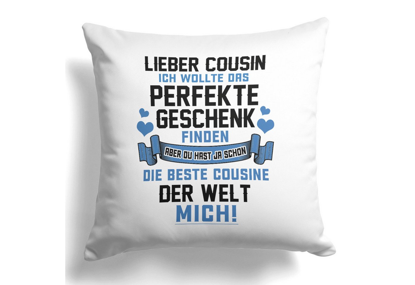 22Feels Dekokissen Cousin Geschenk von Cousine Jungs Geburtstag Männer Du Wirst Cousin, Deko mit Persönlichkeit von 22Feels