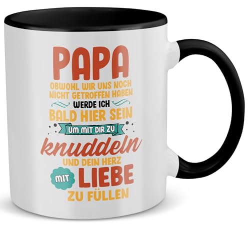 22Feels Du Wirst Papa Tasse, Schwangerschaft Geschenk für Männer, Werdender Vater Gratulation, Bald Dad To Be, Hallo von Baby (Zweifarbig Weiss-Schwarz) von 22Feels