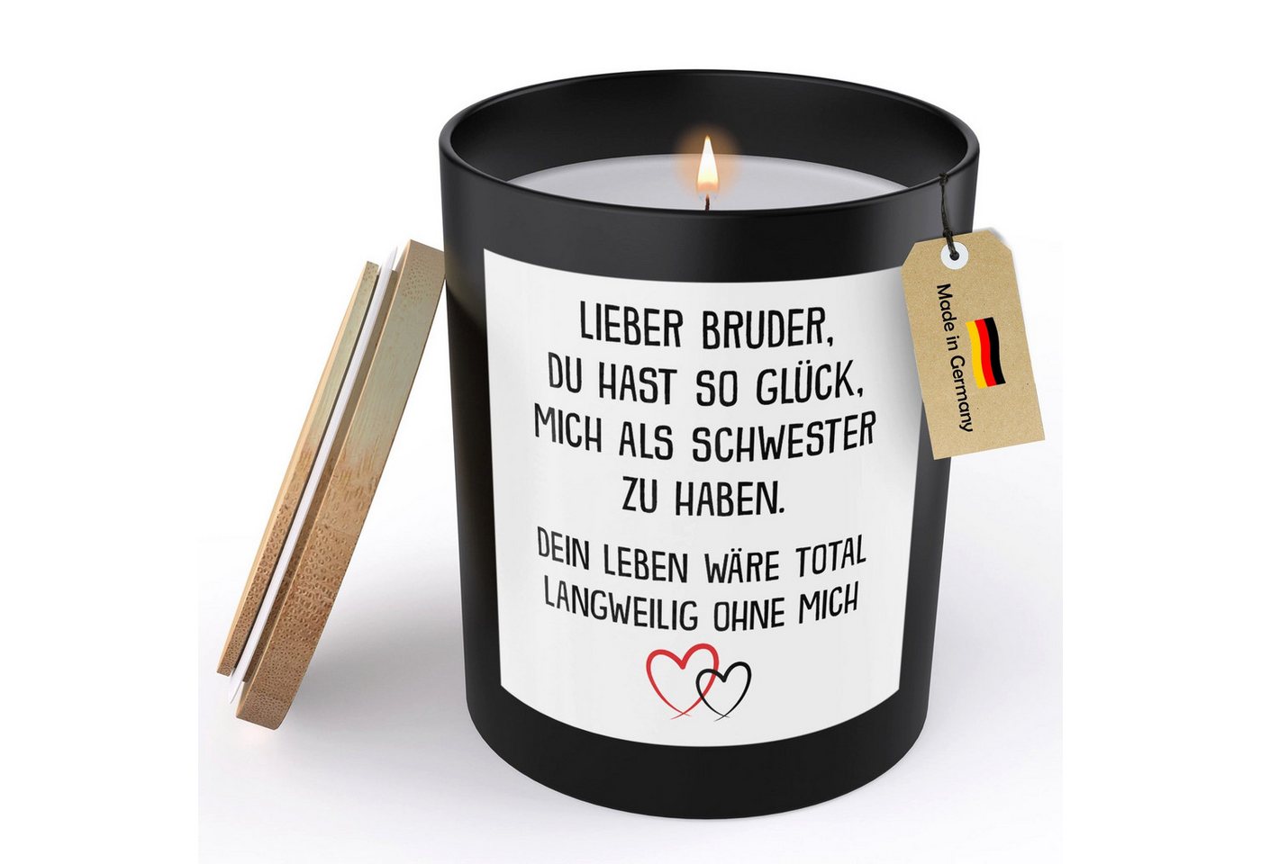 22Feels Duftkerze Deko Bruder Geschenk von Schwester Bday Weihnachten Geschwister Jung, MADE IN GERMANY, Europäisches Sojawachs, Handgegossen 22Feels Duftkerze Deko Bruder Geschenk von Schwester Bday Weihnachten Geschwister Jung, MADE IN GERMANY, Europäisches Sojawachs, Handgegossen von 22Feels