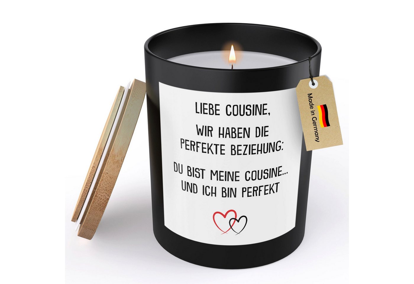 22Feels Duftkerze Deko Cousine Geschenk Geburtstag Frauen Mädchen Du Wirst Weihnachten, MADE IN GERMANY, Europäisches Sojawachs, Handgegossen von 22Feels