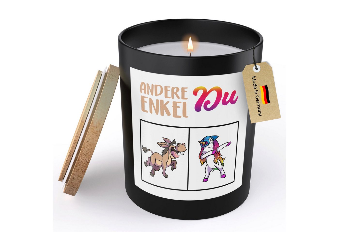 22Feels Duftkerze Deko Enkel Geschenk Jungs Oma und Opa Geburtstag Weihnachten Abitur, MADE IN GERMANY, Europäisches Sojawachs, Handgegossen von 22Feels