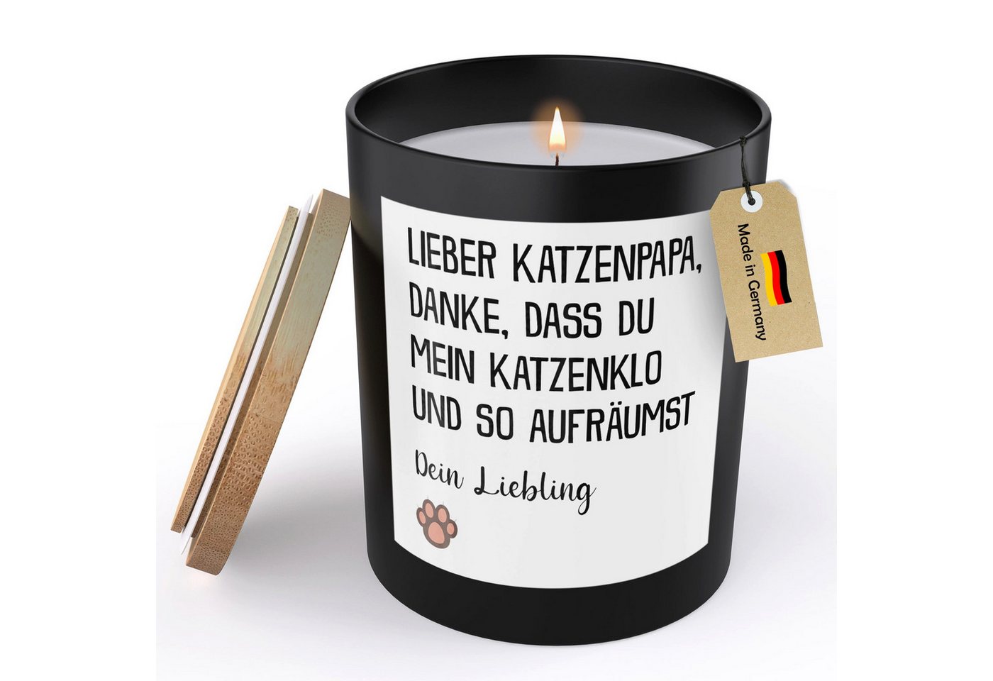 22Feels Duftkerze Deko Katzenpapa Geschenk Herrchen Katze Männer Katzenliebe Couch Kater, MADE IN GERMANY, Europäisches Sojawachs, Handgegossen 22Feels Duftkerze Deko Katzenpapa Geschenk Herrchen Katze Männer Katzenliebe Couch Kater, MADE IN GERMANY, Europäisches Sojawachs, Handgegossen von 22Feels