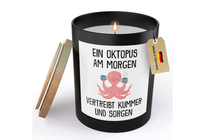 22Feels Duftkerze Deko Oktopus Lustig Süß Tier Geschenk Frauen Männer Couch Humor, MADE IN GERMANY, Europäisches Sojawachs, Handgegossen von 22Feels