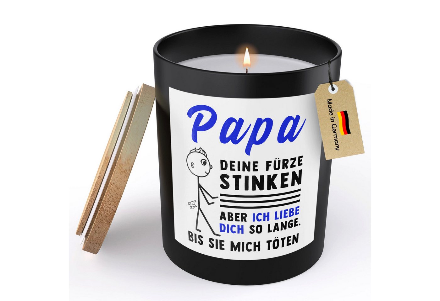 22Feels Duftkerze Deko Papa Geschenk Vater Deine Fürze Stinken Vatertag Geburtstag Mann, MADE IN GERMANY, Europäisches Sojawachs, Handgegossen 22Feels Duftkerze Deko Papa Geschenk Vater Deine Fürze Stinken Vatertag Geburtstag Mann, MADE IN GERMANY, Europäisches Sojawachs, Handgegossen von 22Feels