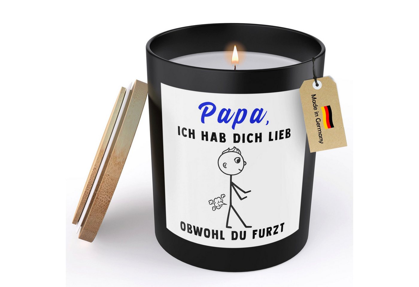 22Feels Duftkerze Deko Papa Geschenk Vater Vatertag Geburtstag Weihnachten Männer Spruch, MADE IN GERMANY, Europäisches Sojawachs, Handgegossen von 22Feels