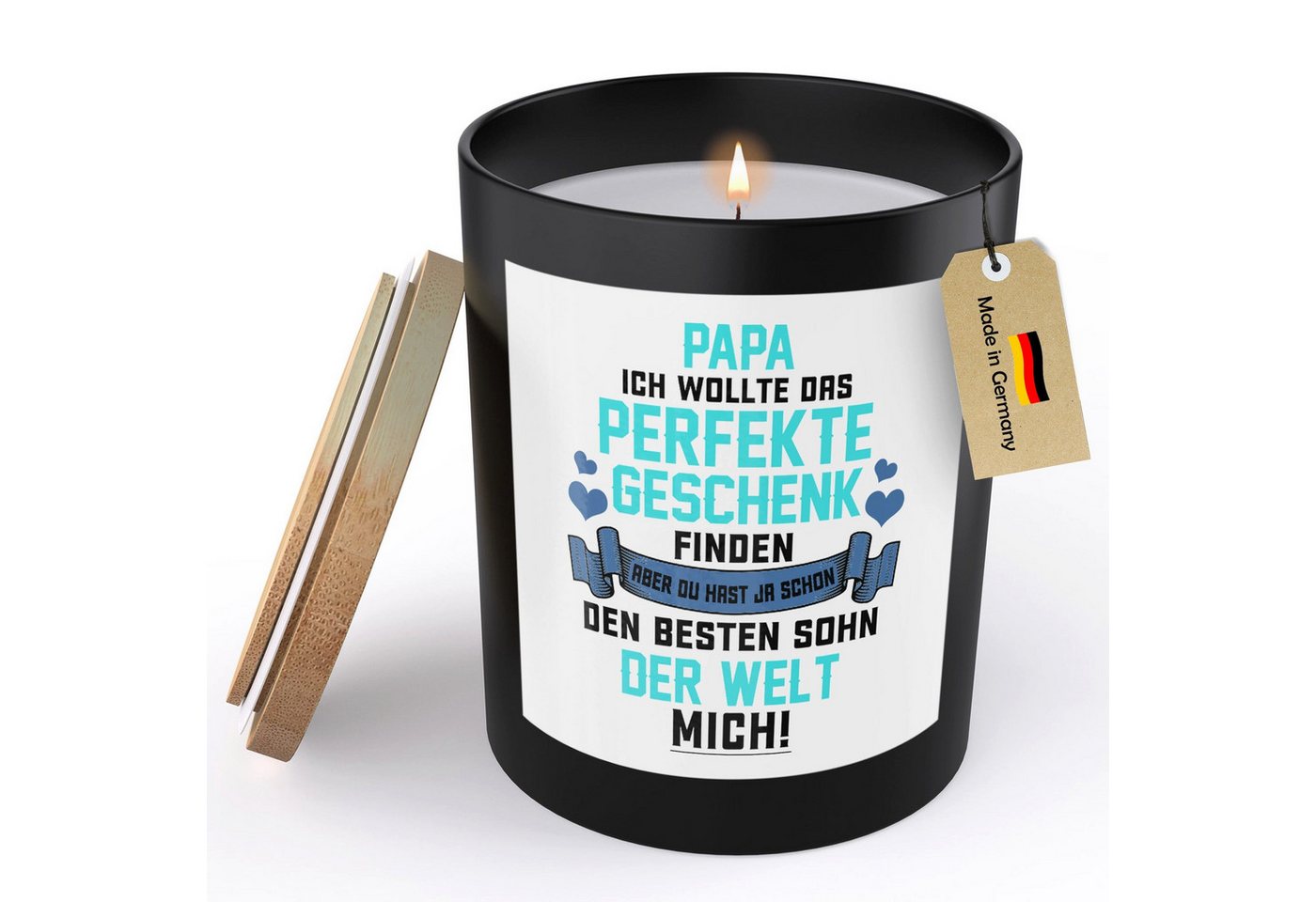 22Feels Duftkerze Deko Papa Geschenk v. Sohn Vater Vatertag Geburtstag Weihnachten Mann, MADE IN GERMANY, Europäisches Sojawachs, Handgegossen von 22Feels