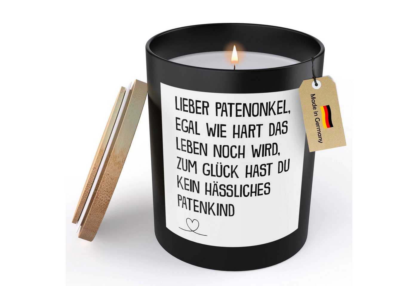 22Feels Duftkerze Deko Patenonkel Geschenk Pate Taufpate Geburststag Weihnachten Männer, MADE IN GERMANY, Europäisches Sojawachs, Handgegossen von 22Feels