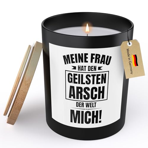 22Feels Ehemann Geschenk Hochzeitstag Spruchkerze "Den Geilsten Der Welt" Männer Geburtstag Sojawachs Kerze im Glas Liebe Ehe Partner Handgemacht Duft Deko Vegan Nachhaltig - ZITRUS von 22Feels