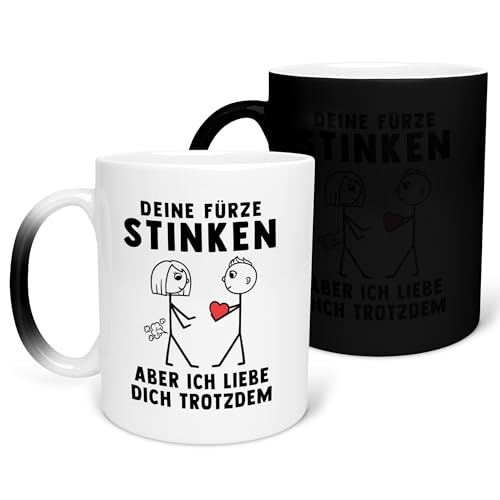 22Feels Farbwechsel Zauber-Tasse - Deine Fürze Stinken Aber Frauen Geschenk Jahrestag Freundin Hochzeitstag Ehefrau, Spruch Beziehung Paar, Valentinstag Sie, Liebe Kaffeetasse Haferl von 22Feels