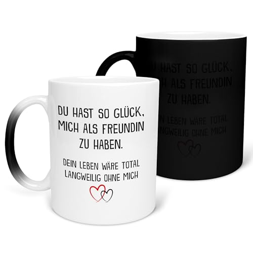 22Feels Farbwechsel Zauber-Tasse - Freund Geschenk Jahrestag Männer Valentinstag für Ihn, Geburtstag Weihnachten Beziehung Pärchen Liebesbeweis Paar, 1 Jahre 2 Jahre 4 8 25, Kaffeetasse Haferl von 22Feels