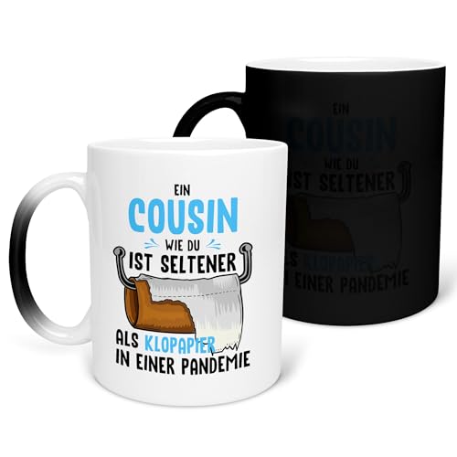 22Feels Farbwechsel Zauber-Tasse - Cousin Geschenk Geburtstag Weihnachten Männer Jungs, Du Wirst, Bester, Kaffeetasse Haferl von 22Feels